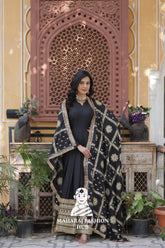 β¨ Star Georgette Embroidered Gown with Designer Lace Dupatta - Special Designer Gown